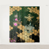 Französisch chic, viktorianisch, Biene, Blütenfoli Wandteppich (Vorderseite)