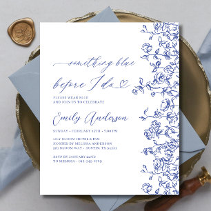 Französisch Chinoiserie Etwas Blue Brautparty Flyer