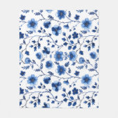 Französisch Cotgecore Blaue Blumenmuster Tissue Pa Fleecedecke (Vorderseite)