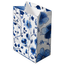 Französisch Cotgecore Blaue Blumenmuster Tissue Pa