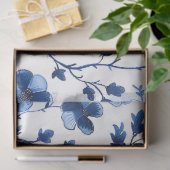 Französisch Cotgecore Blaue Blumenmuster Tissue Pa Seidenpapier (Geschenk)