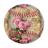 Französisch Country chic, Shabby Chic, rosa Rosen, Baseball (Rückseite)