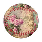 Französisch Country chic, Shabby Chic, rosa Rosen, Baseball (Vorderseite Links)