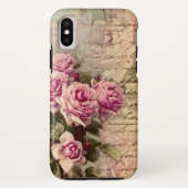 Französisch Country chic, Shabby Chic, rosa Rosen, Case-Mate iPhone Hülle (Rückseite)