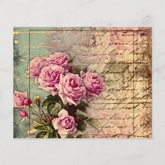 Französisch Country chic, Shabby Chic, rosa Rosen, Flyer (Hinten)