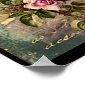 Französisch Country chic, Shabby Chic, rosa Rosen, Poster (Ecke)
