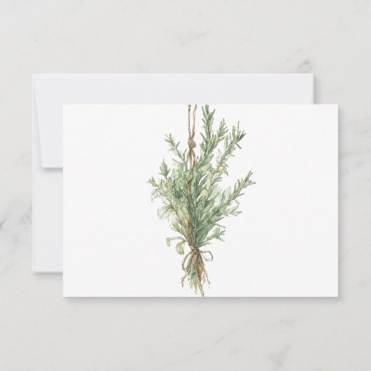 Französisch Country Rosemary Sprigs mit Twine RSVP Karte (Rückseite)