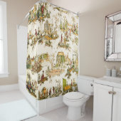Französisch Creme Toile Chinoiserie Stil Rustikal Duschvorhang (Beispiel)