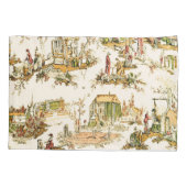 Französisch Creme Toile Chinoiserie Stil Rustikal Kissenbezug (Rückseite)