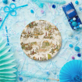 Französisch Creme Toile Chinoiserie Stil Rustikal Pappteller (Party)