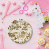 Französisch Creme Toile Chinoiserie Stil Rustikal Pappteller (Party)