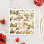 Französisch Creme Toile Chinoiserie Stil Rustikal Serviette (Beispiel)