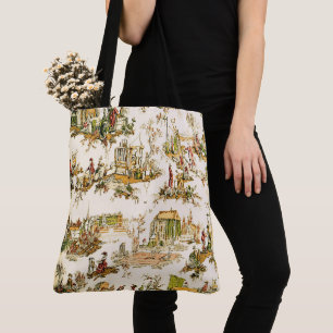 Französisch Creme Toile Chinoiserie Stil Rustikal Tasche