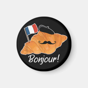 Französisch Croissant Lover France Flag Frankophil Magnet
