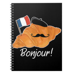 Französisch Croissant Lover France Flag Frankophil Notizblock
