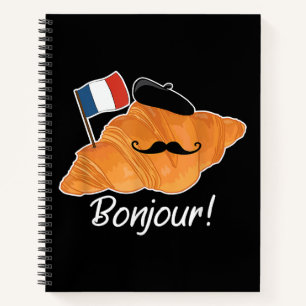 Französisch Croissant Lover France Flag Frankophil Notizblock