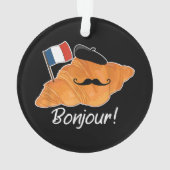 Französisch Croissant Lover France Flag Frankophil Ornament (Rückseite)
