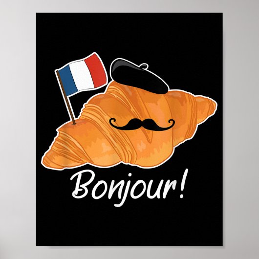 Französisch Croissant Lover France Flag Frankophil Poster (Vorne)