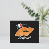 Französisch Croissant Lover France Flag Frankophil Postkarte (Stehend Vorderseite)