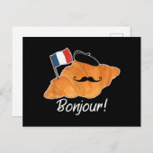 Französisch Croissant Lover France Flag Frankophil Postkarte (Vorne/Hinten)