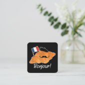 Französisch Croissant Lover France Flag Frankophil Quadratische Visitenkarte (Stehend Vorderseite)