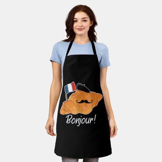 Französisch Croissant Lover France Flag Frankophil Schürze (Getragen)