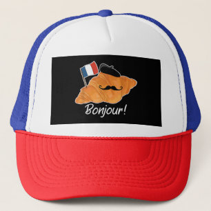 Französisch Croissant Lover France Flag Frankophil Truckerkappe