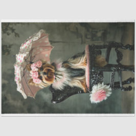 Französisch Duchess Yorkshire Terrier Decoupage Seidenpapier