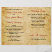 Französisch-Eiffelturm rot gefaltet Hochzeitsprogr (Rückseite)