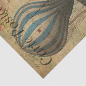 Französisch Ephemera Blue Hot Air Ballon Decoupage Seidenpapier (Ausschnitt)