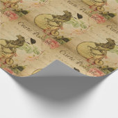 Französisch Ephemera Frog Riding Bicycle Geschenkpapier (Ecke)