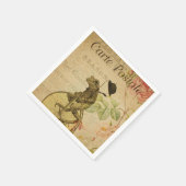 Französisch Ephemera Frog Riding Bicycle Serviette (Ecke)