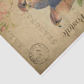 Französisch Ephemera Gosbeak Bird Rose Blumendekou Seidenpapier (Ausschnitt)