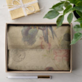 Französisch Ephemera Gosbeak Bird Rose Blumendekou Seidenpapier (Geschenk)