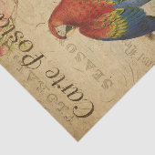 Französisch Ephemere Rot-Gelbe Macaw Bloral Decoup Seidenpapier (Ausschnitt)