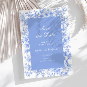 Französisch etwas Blue Floral Save the Date