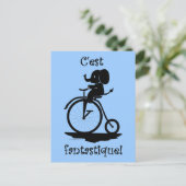 Französisch Fantastisches Elefantenreitrad Postkarte (Stehend Vorderseite)