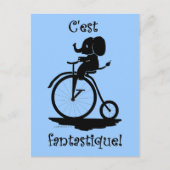 Französisch Fantastisches Elefantenreitrad Postkarte (Vorderseite)
