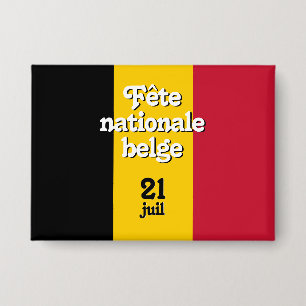 Französisch-Fête nationale belge belgische Flagge Button