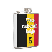 Französisch-Fête nationale belge belgische Flagge Flachmann (Rechts)