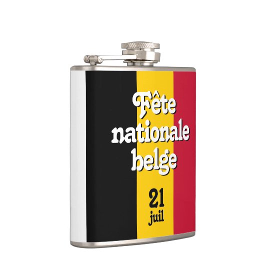 Französisch-Fête nationale belge belgische Flagge Flachmann (Rechts)