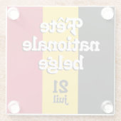 Französisch-Fête nationale belge belgische Flagge Glasuntersetzer (Rückseite)