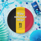 Französisch-Fête nationale belge belgische Flagge Pappteller (Party)