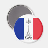 Französisch Flagge Eiffelturm Paris Themed Magnet (Vorderseite/Rückseite)