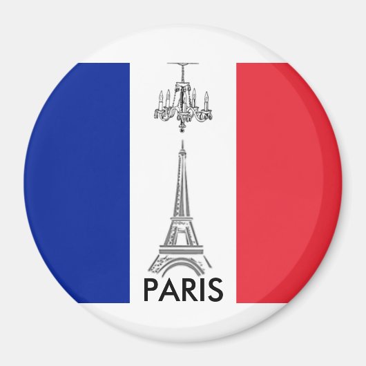 Französisch Flagge Eiffelturm Paris Themed Magnet (Vorne)