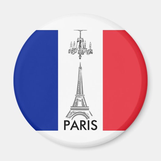 Französisch Flagge Eiffelturm Paris Themed Magnet (Vorne)
