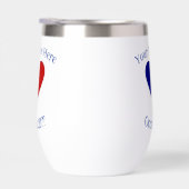 Französisch Flaggen Herz-Blau Personalisiert (Rechts)