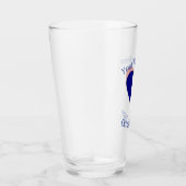 Französisch Flaggen Herz-Blau Personalisiert Glas (Rechts)