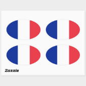 Französisch* Flaggen Oval Sticker europäischen Sti (Blatt)