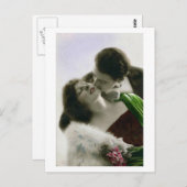 Französisch Flirt - Romantische Liebe Postkarte (Vorne/Hinten)
